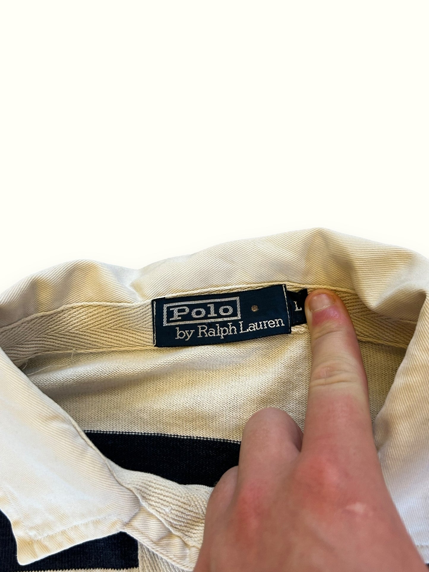 Vintage Ralph Lauren striped rugby polo shirt (L)