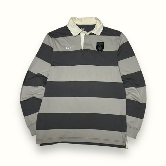 Nike athletic dept striped rugby polo shirt (L)