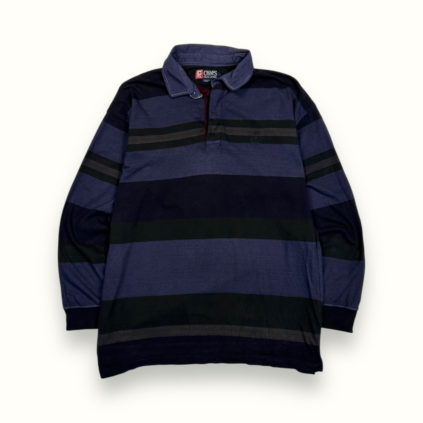 Vintage Chaps striped rugby polo shirt (L)