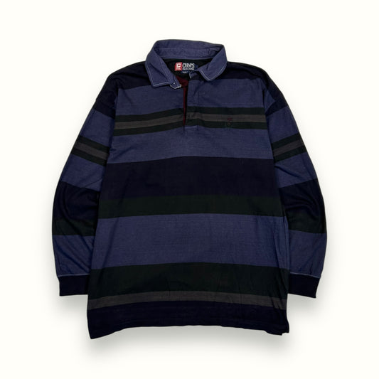 Vintage Chaps striped rugby polo shirt (L)