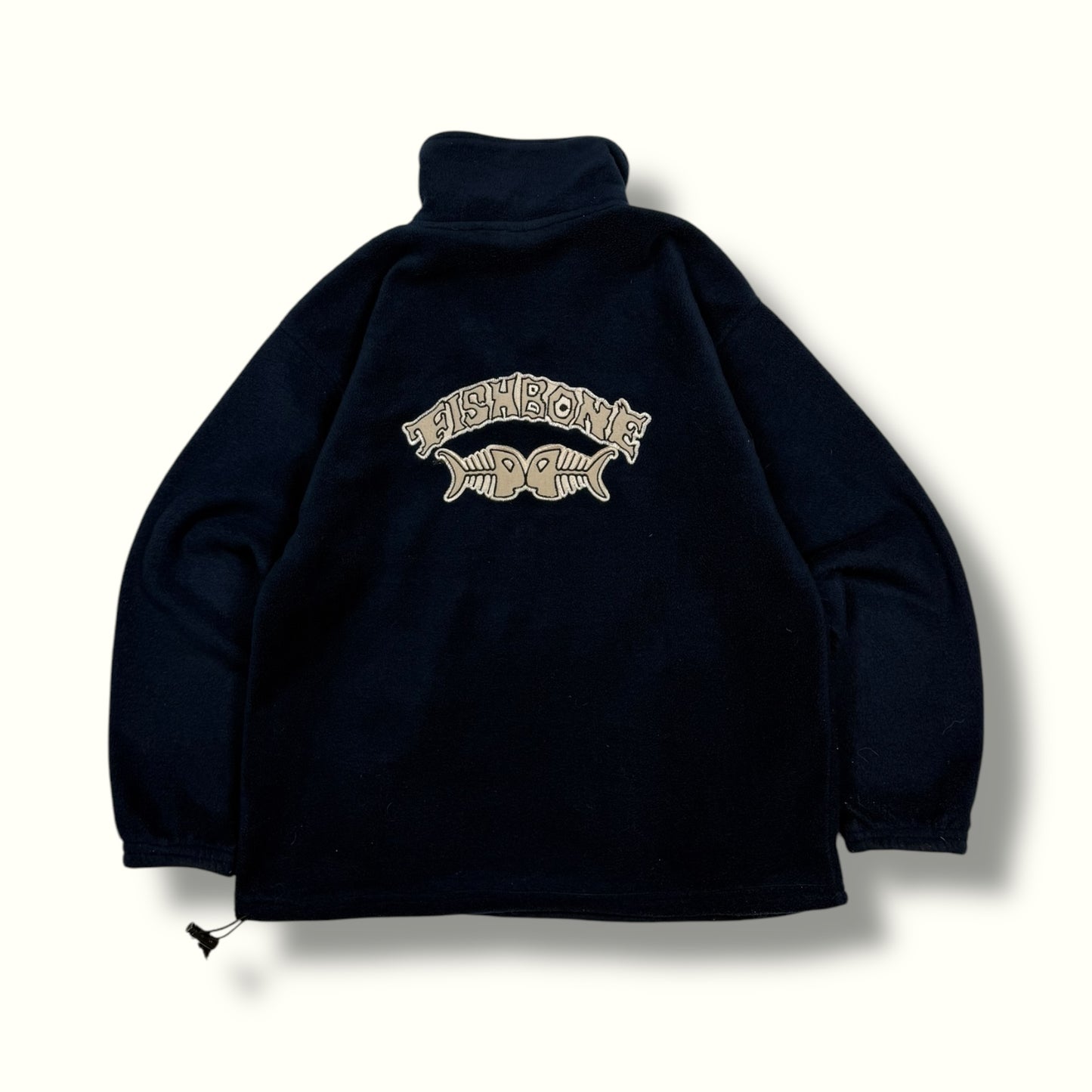 Fishbone quarter zip spell out fleece (M)