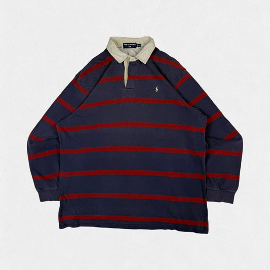 Vintage 90s Ralph Lauren Polo sport striped rugby polo (XL)