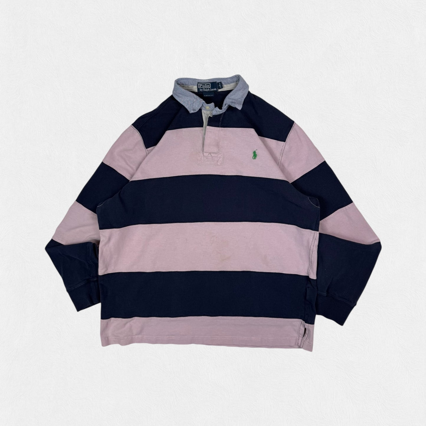 Vintage Polo Ralph Lauren striped rugby polo shirt (L)