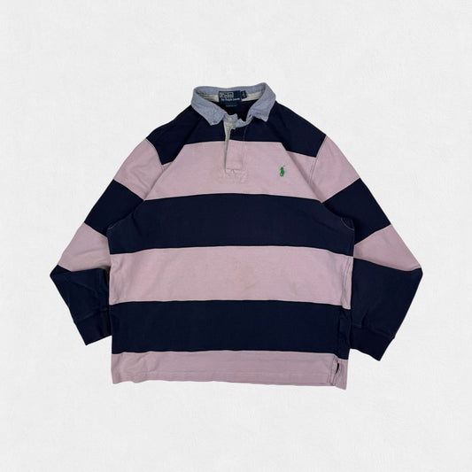 Vintage Polo Ralph Lauren striped rugby polo shirt (L)