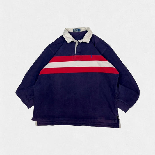 Vintage 90s Polo Ralph Lauren striped rugby polo shirt (XL)