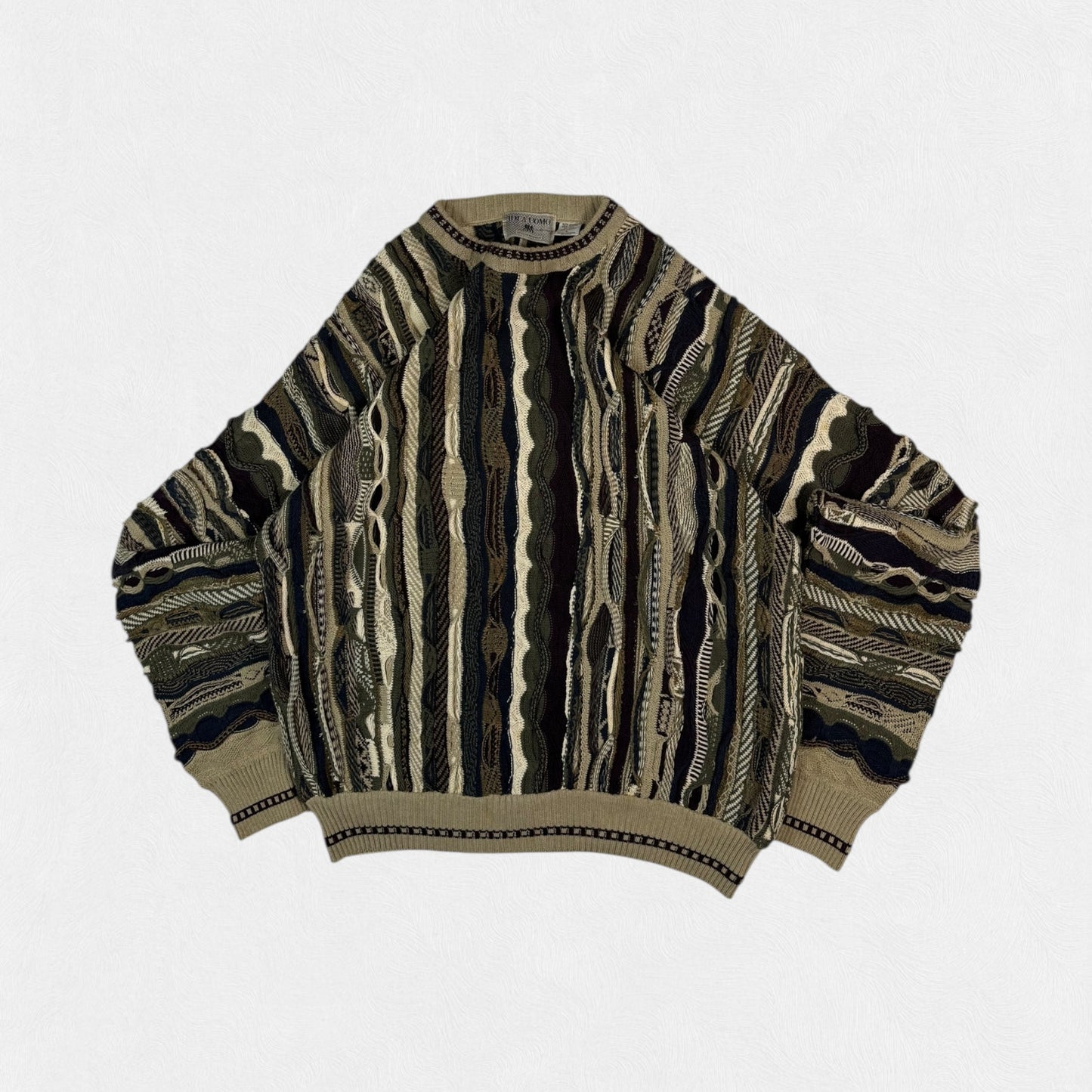 Vintage Coogi style abstract knit sweater (L)