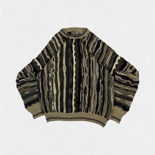 Vintage Coogi style abstract knit sweater (L)