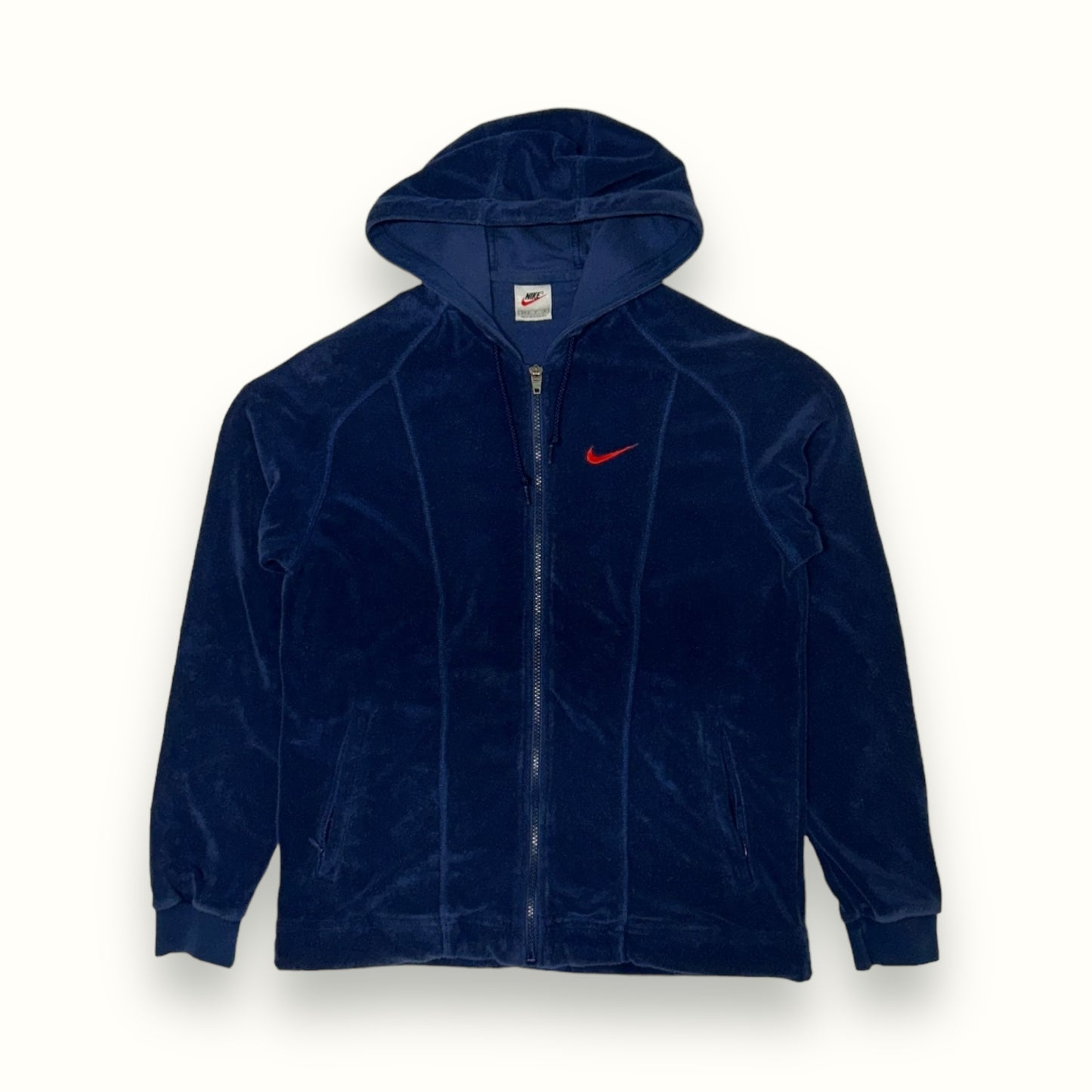 Vintage 90s Nike velour zip up hoodie (S)