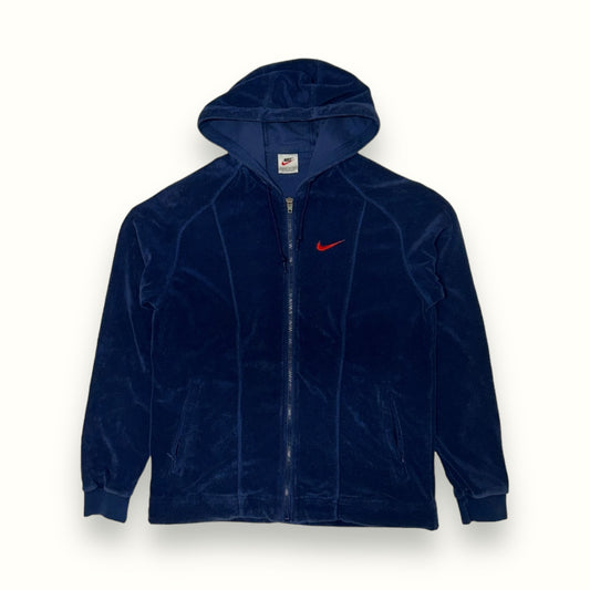 Vintage 90s Nike velour zip up hoodie (S)