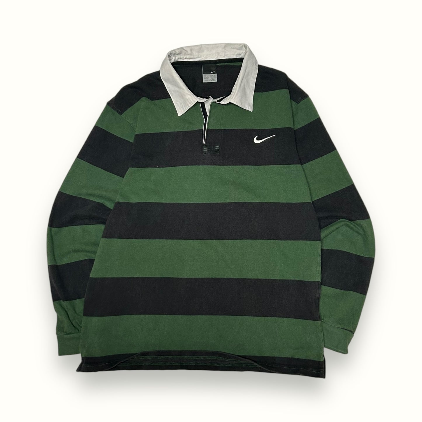 Vintage Nike striped rugby polo shirt (L)