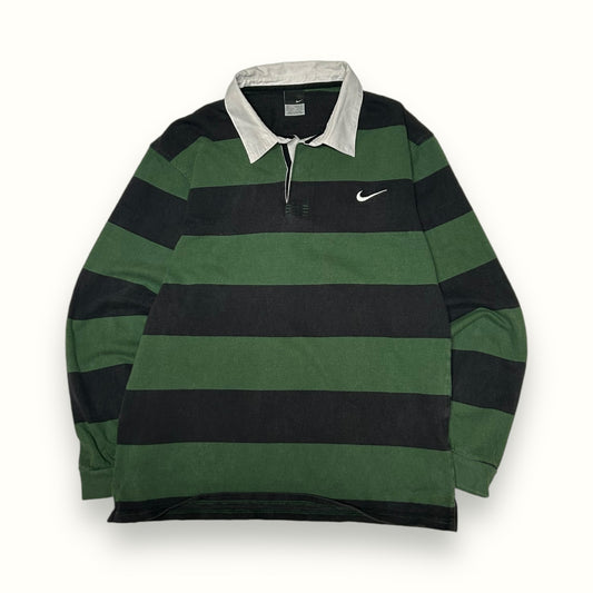 Vintage Nike striped rugby polo shirt (L)