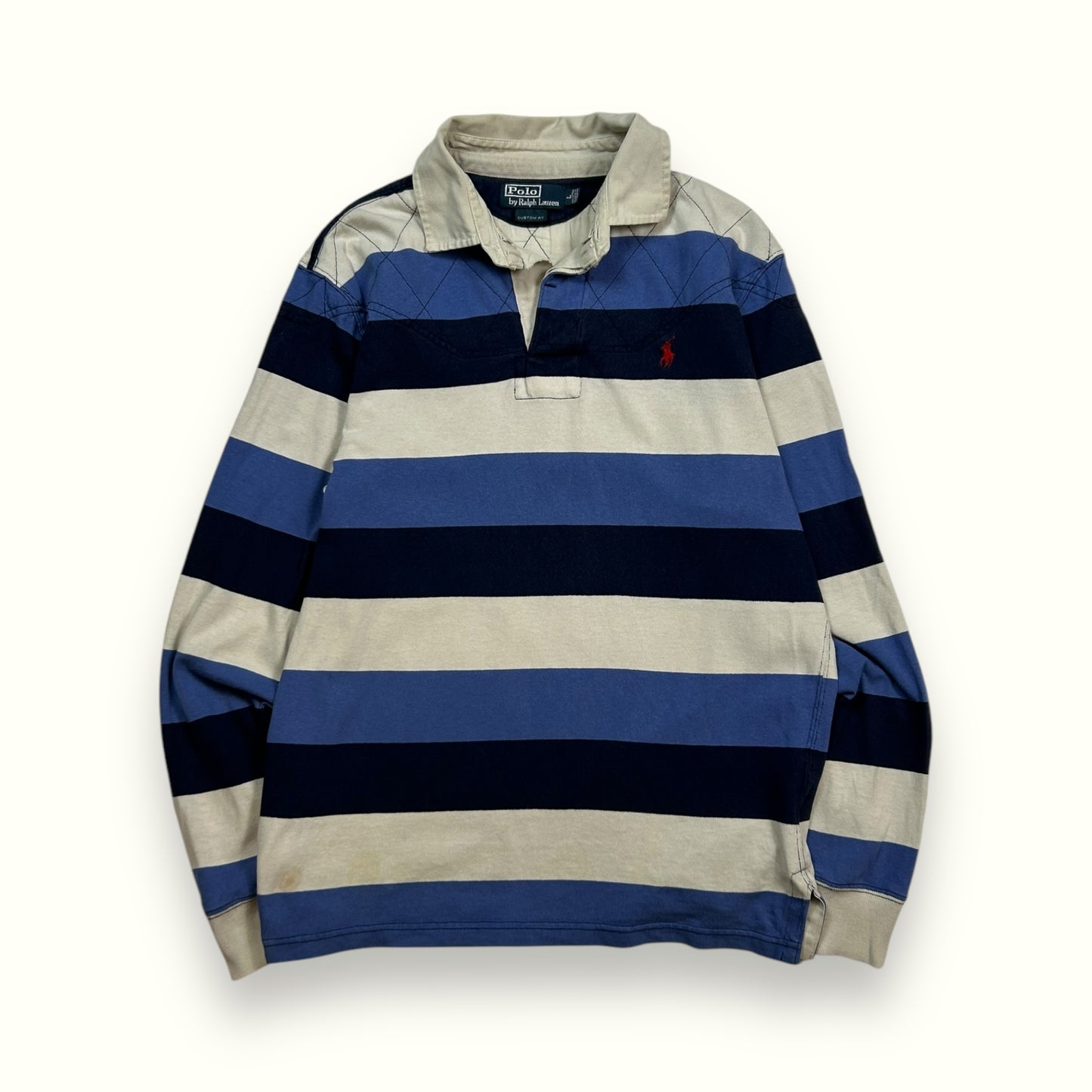 Vintage 90s Ralph Lauren striped rugby polo shirt (L)