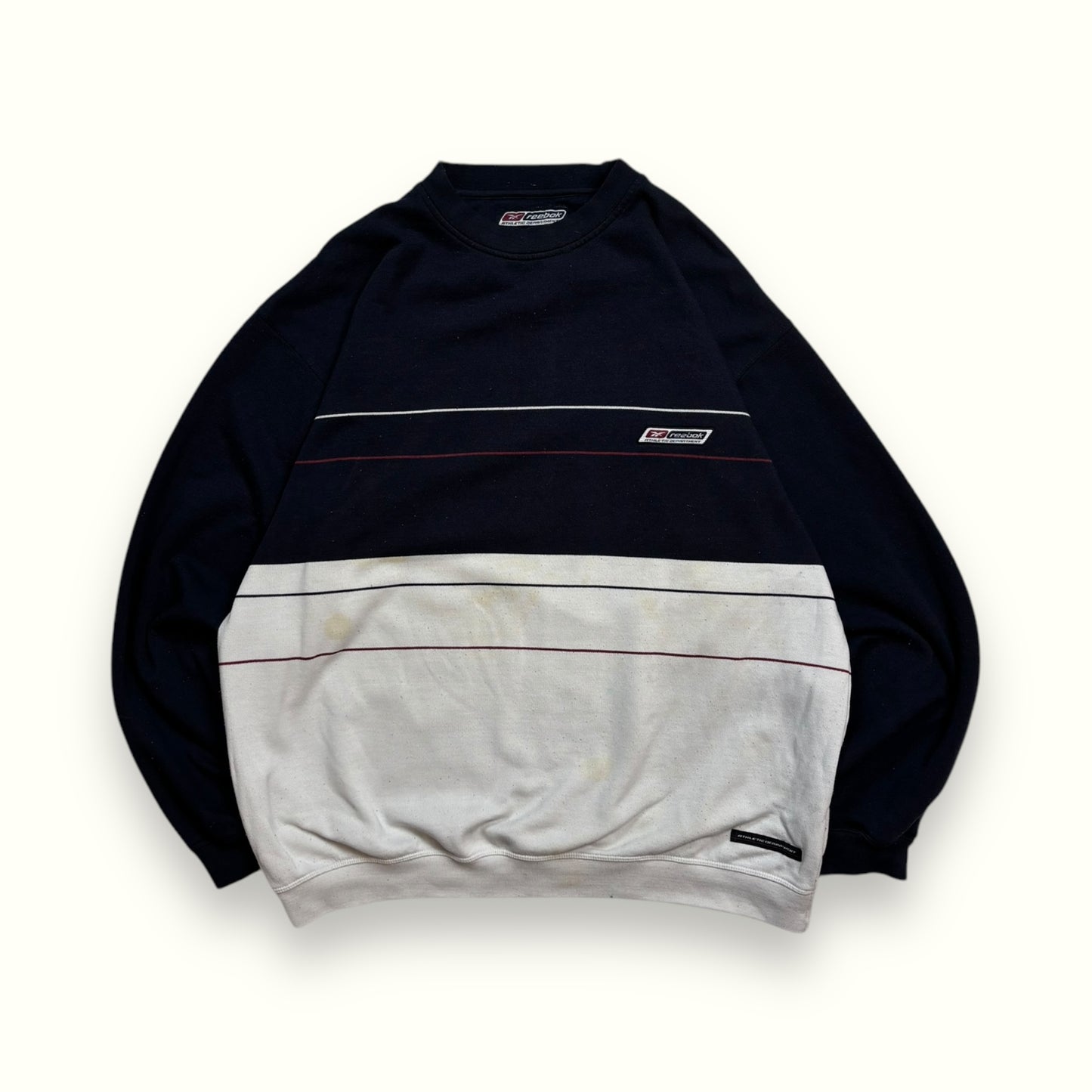 Vintage Reebok athletic dept striped sweatshirt (L)