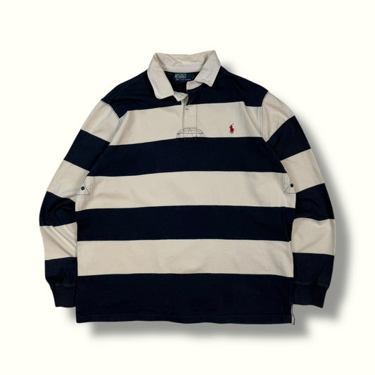 Vintage Polo Ralph Lauren striped rugby polo shirt (XL)