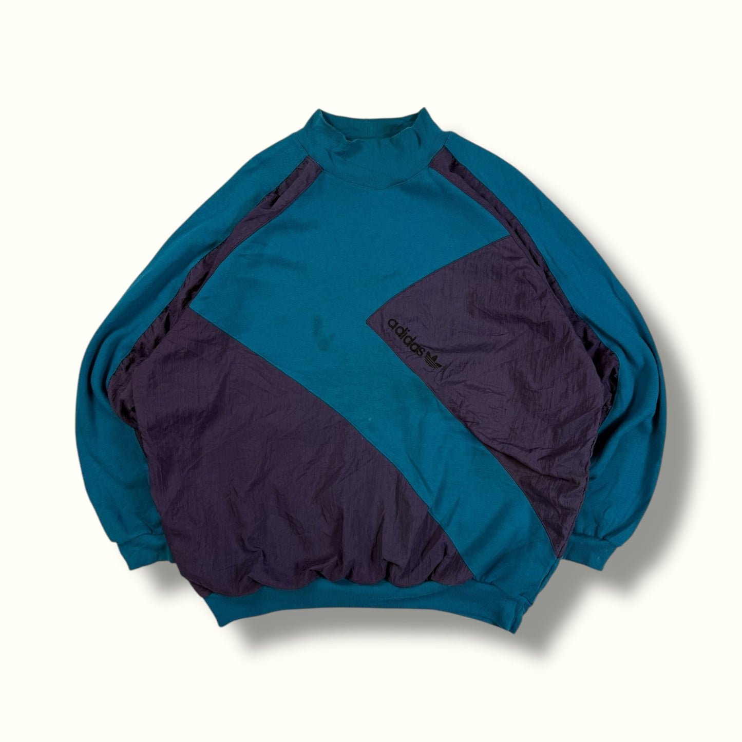 Vintage 90s Adidas colour block sweatshirt (XL)