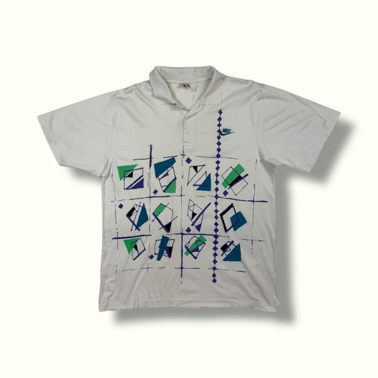 Vintage 90s Nike abstract polo shirt (L)