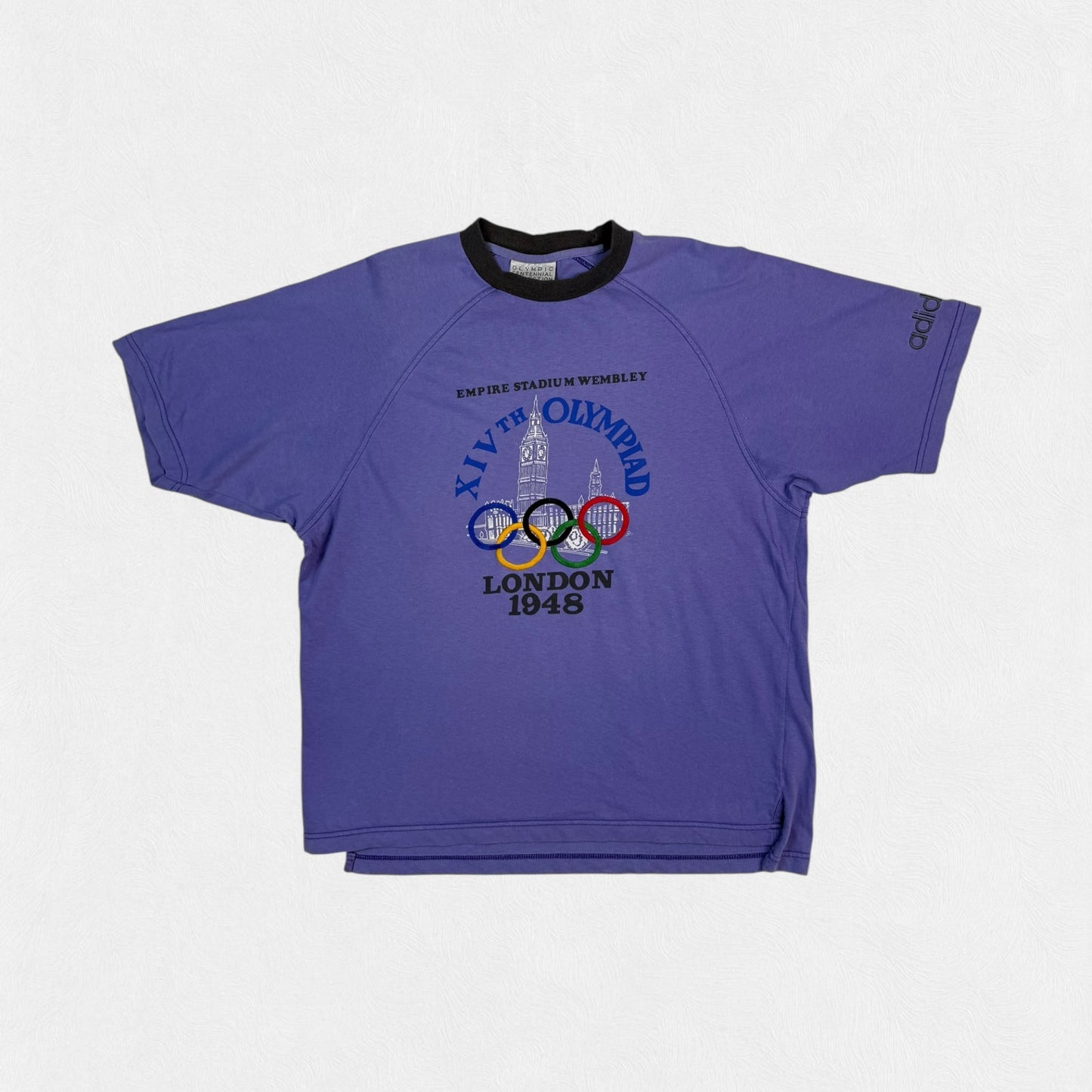 Vintage 80s Adidas olympic centennial collection 1948 tee (M)