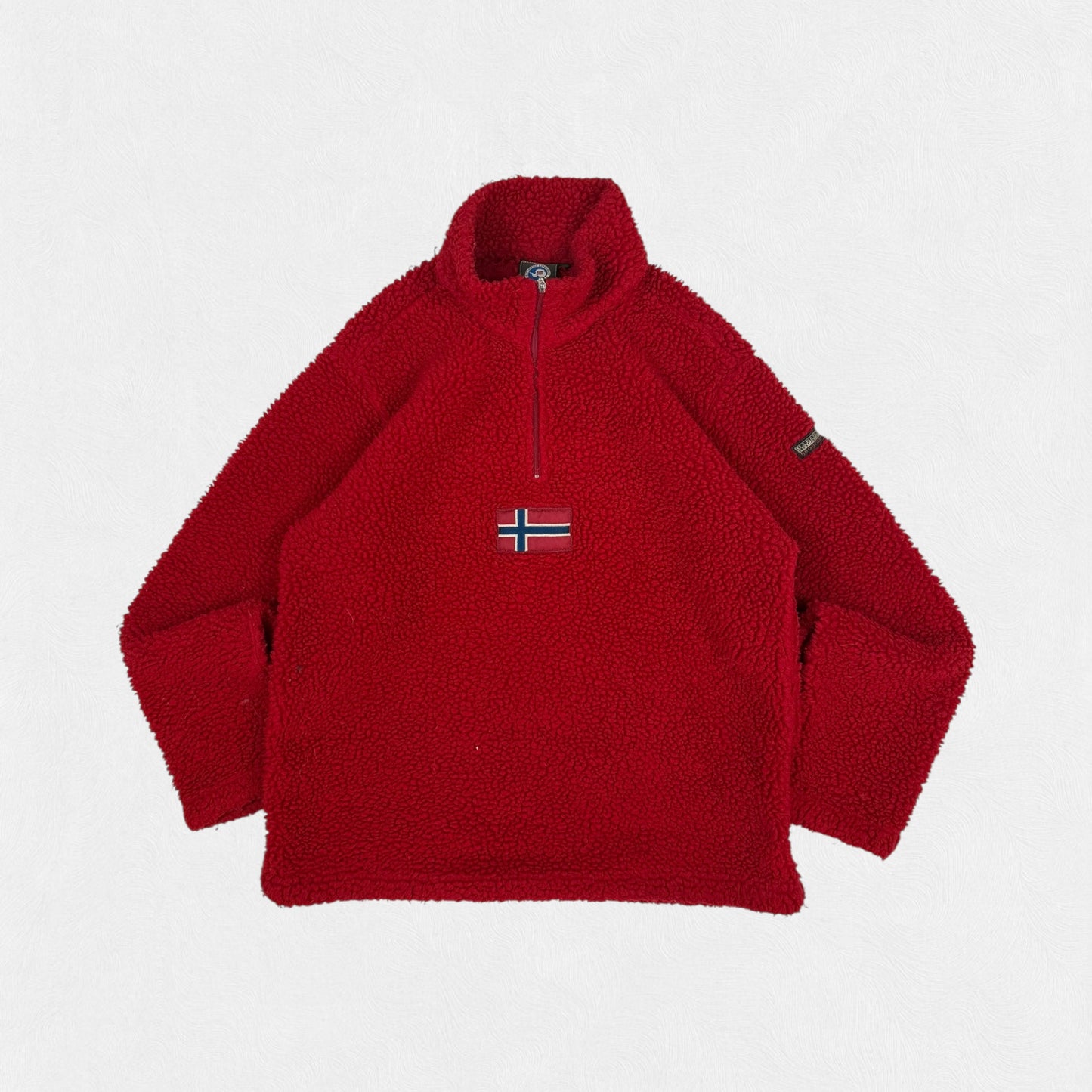 Vintage Napapijri deep pile quarter zip fleece (M)