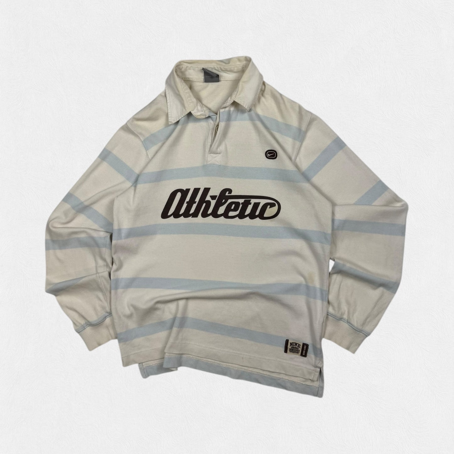 Vintage Nike athletic striped rugby polo shirt (S)