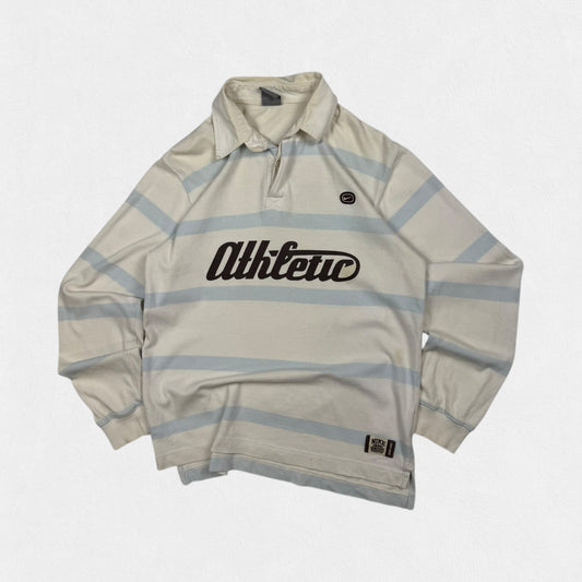 Vintage Nike athletic striped rugby polo shirt (S)