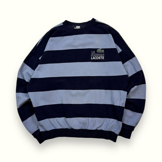 Vintage 80s Lacoste La Chemise striped sweatshirt (M)