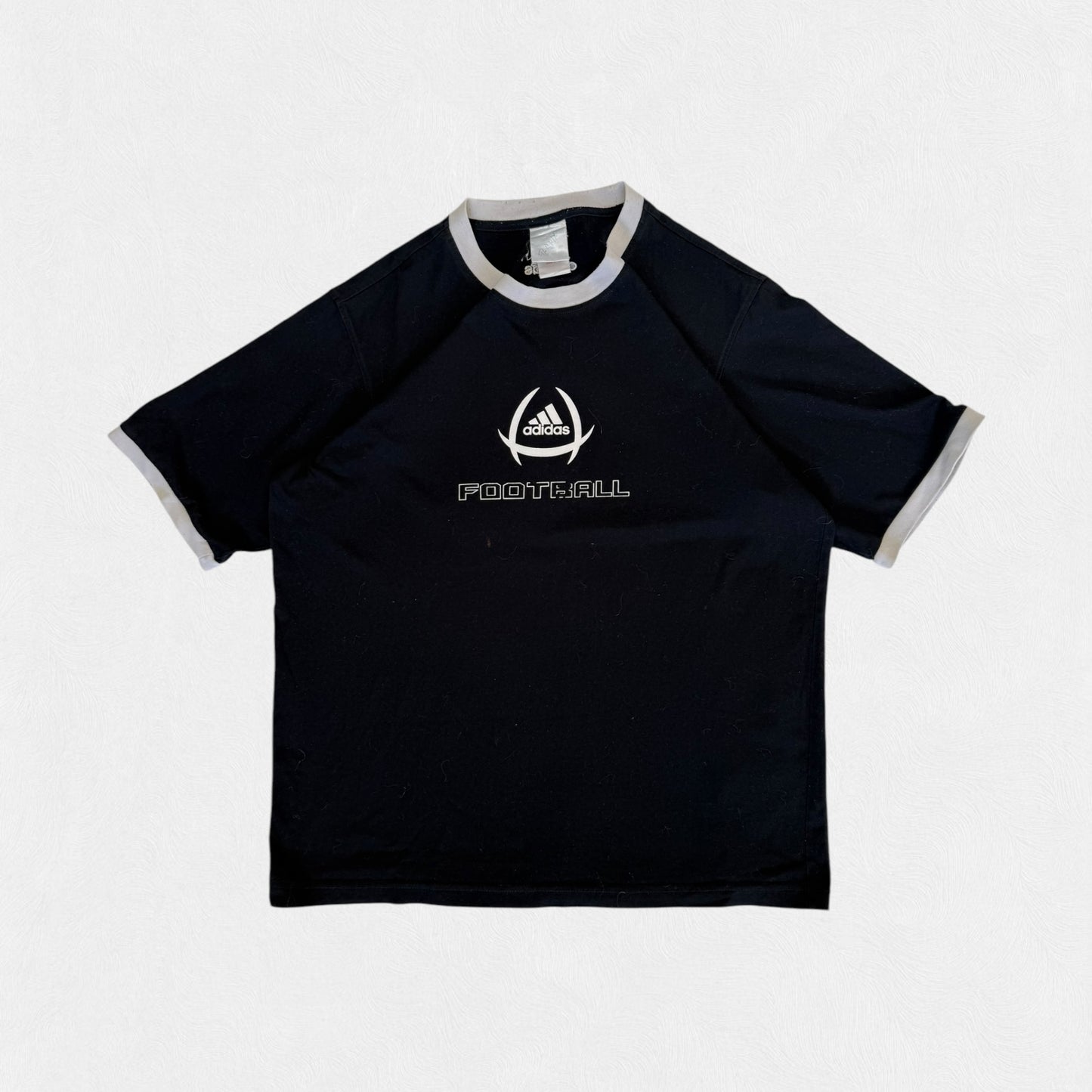 Vintage Adidas football centre logo tee (L)