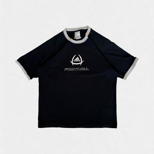 Vintage Adidas football centre logo tee (L)