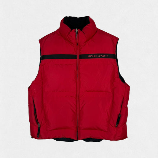 Vintage 90s Polo Sport reversible fleece gilet puffer jacket (M)