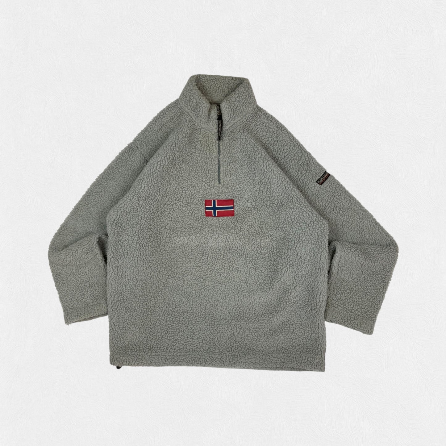 Vintage Napapijri deep pile quarter zip fleece (L)
