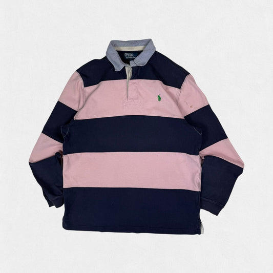 Vintage Polo Ralph Lauren striped rugby polo shirt (M)