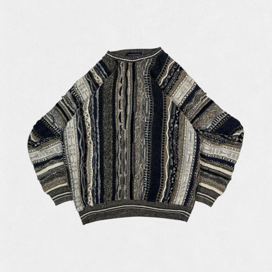 Vintage Coogi style abstract knit sweater (XL)