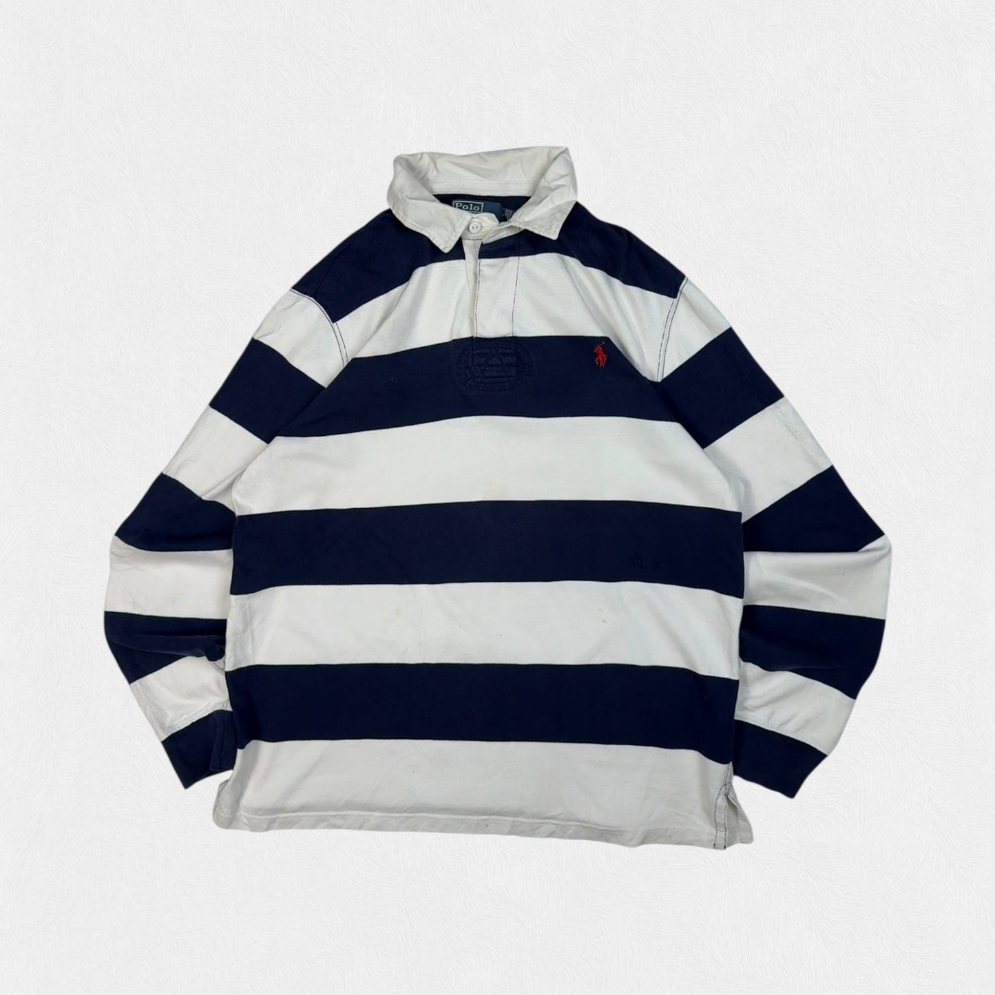 Vintage Polo Ralph Lauren striped rugby polo shirt (L)