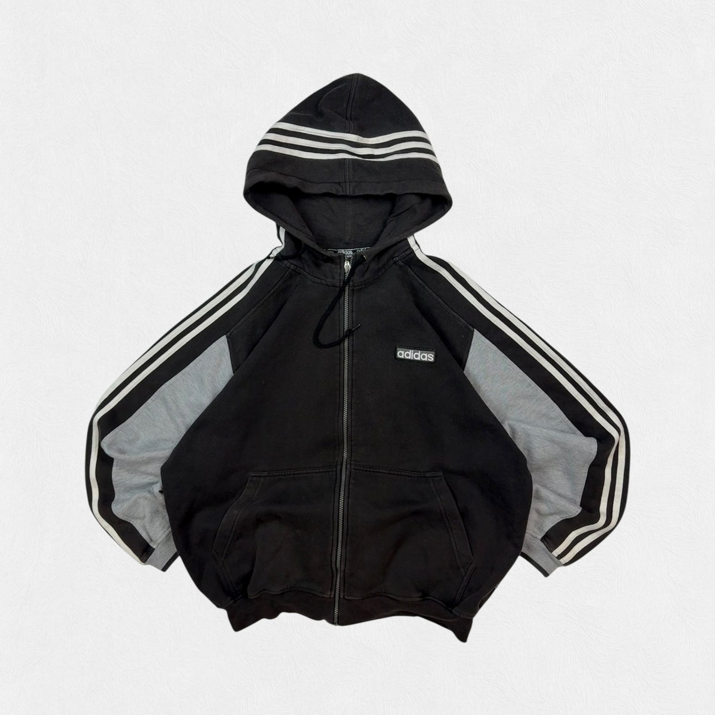 Vintage 90s Adidas originals zip up hoodie (L)