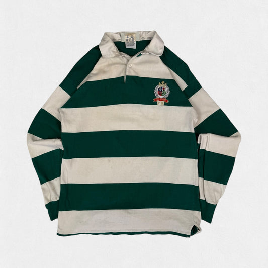 Vintage 80s Umbro striped rugby polo shirt (M)