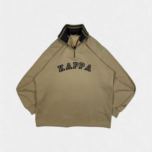 Vintage 90s Kappa spell out quarter zip sweatshirt (L)