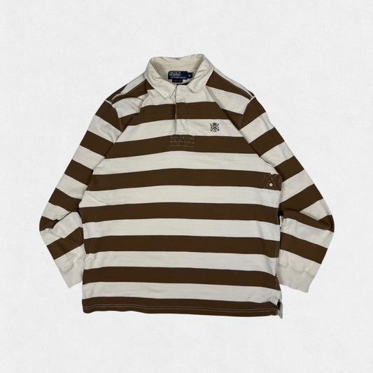 Vintage Polo Ralph Lauren striped rugby polo shirt (XL)