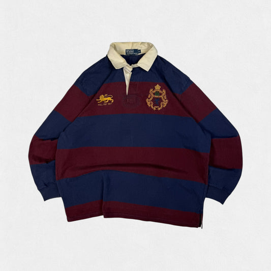 Vintage Polo Ralph Lauren striped rugby polo shirt (XL)