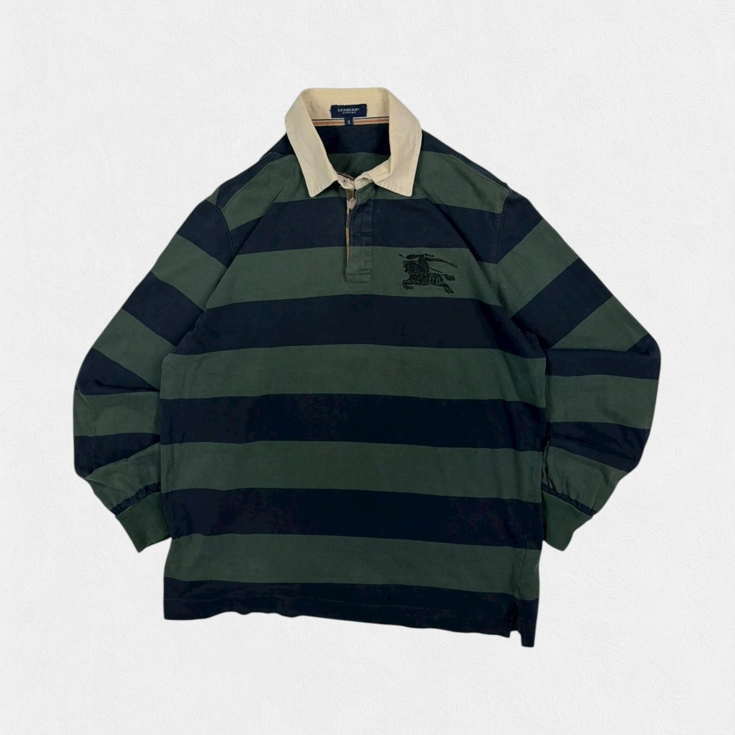 Vintage Burberry striped rugby polo shirt (S)