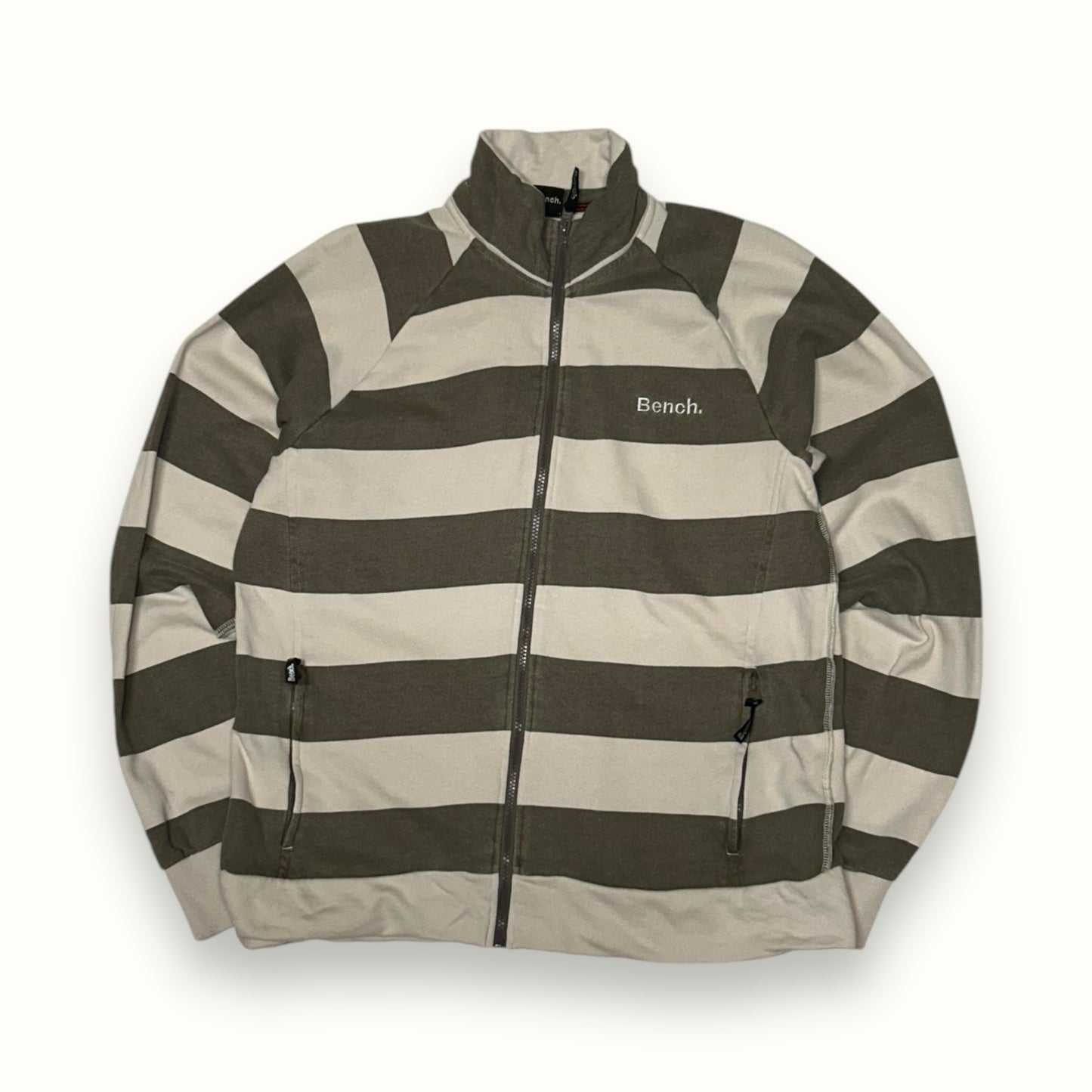 Vintage Bench striped full zip sweatshirt (L)