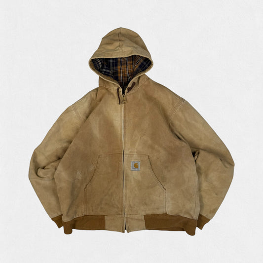 Vintage Carhartt duck canvas active hooded jacket (M)