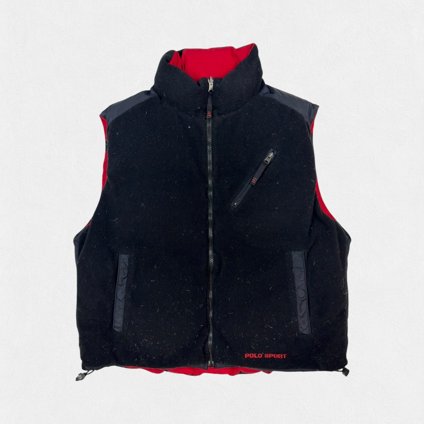 Vintage 90s Polo Sport reversible fleece gilet puffer jacket (M)
