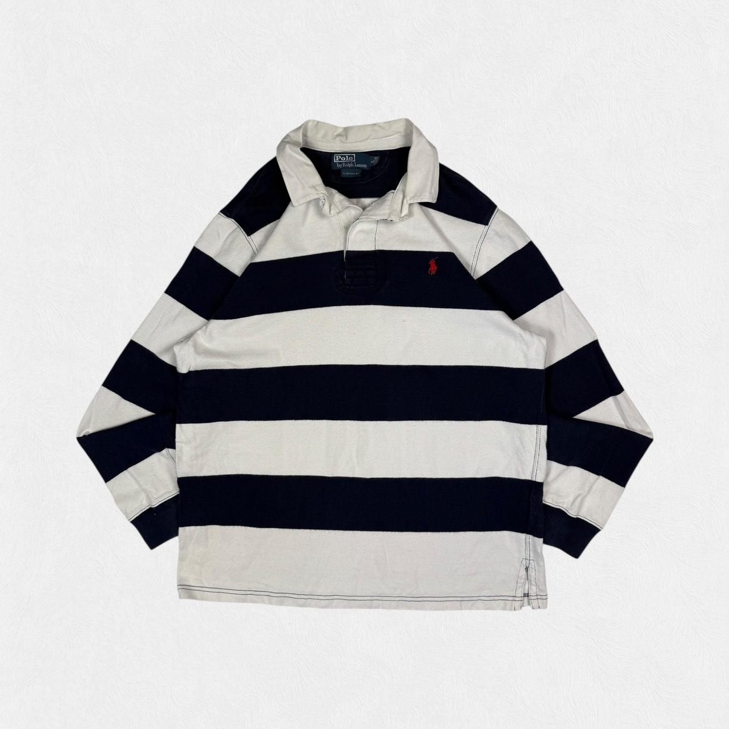 Vintage Polo Ralph Lauren striped rugby polo shirt (L)