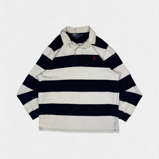 Vintage Polo Ralph Lauren striped rugby polo shirt (L)