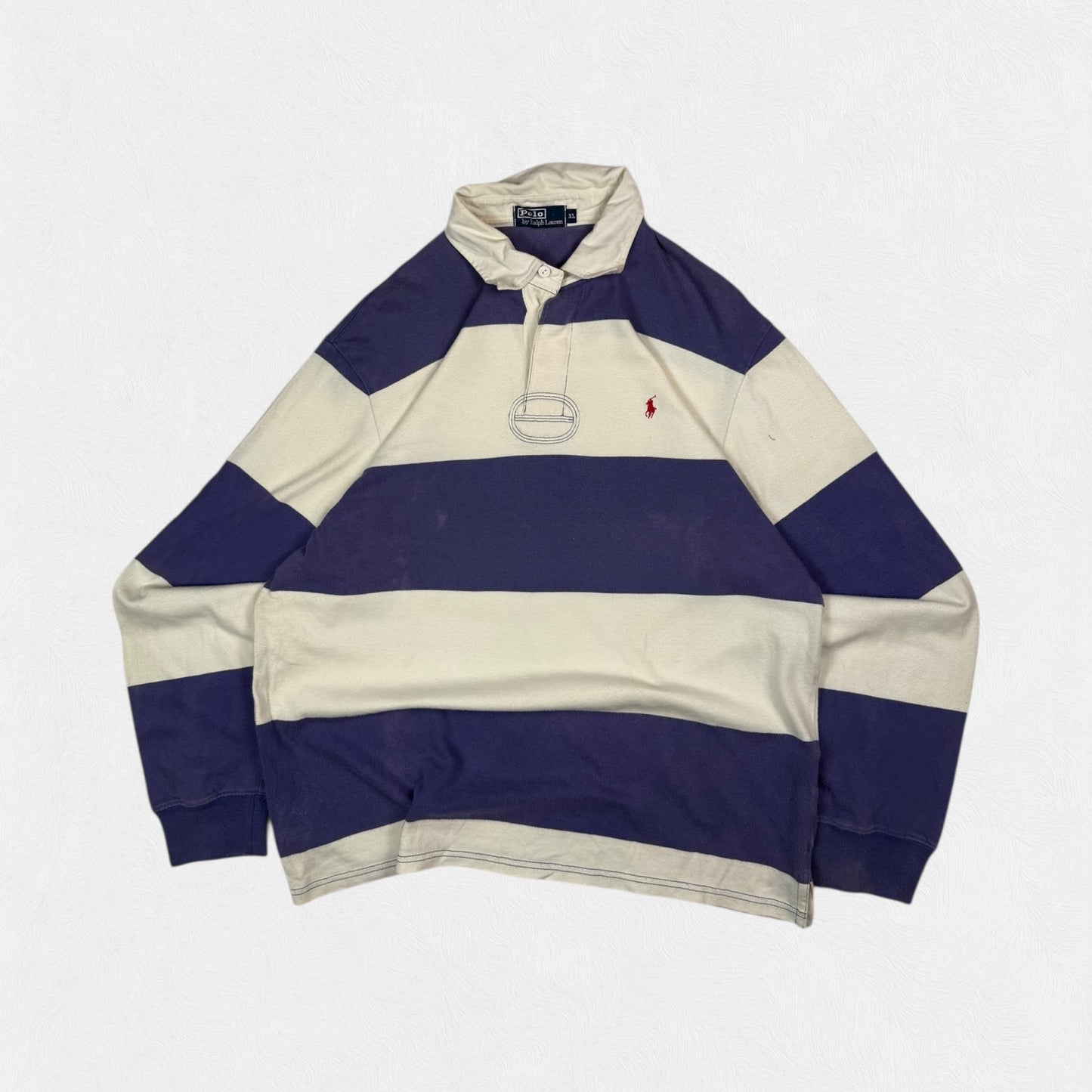 Vintage Polo Ralph Lauren striped rugby polo shirt (XL)