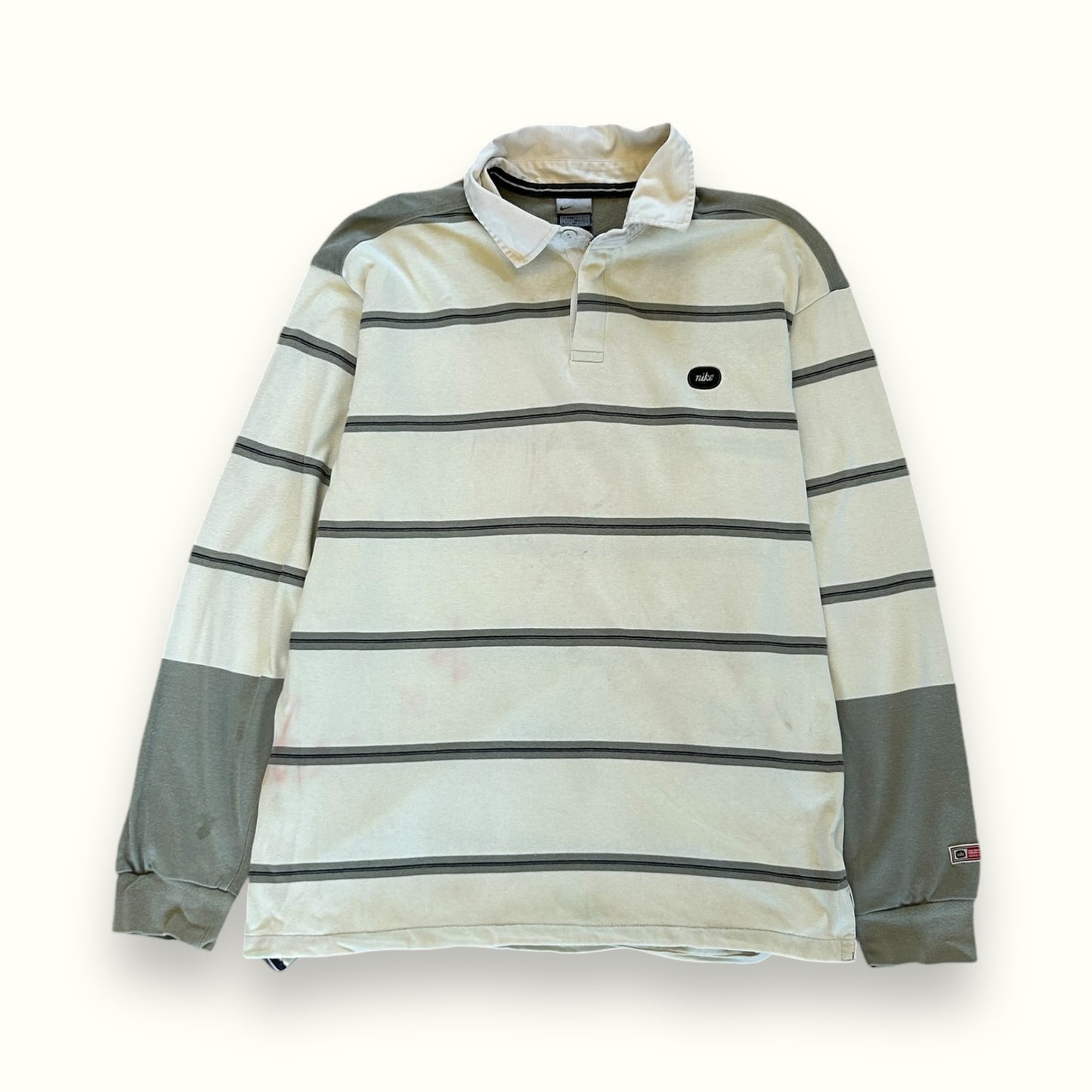 Vintage Nike striped rugby polo (L)