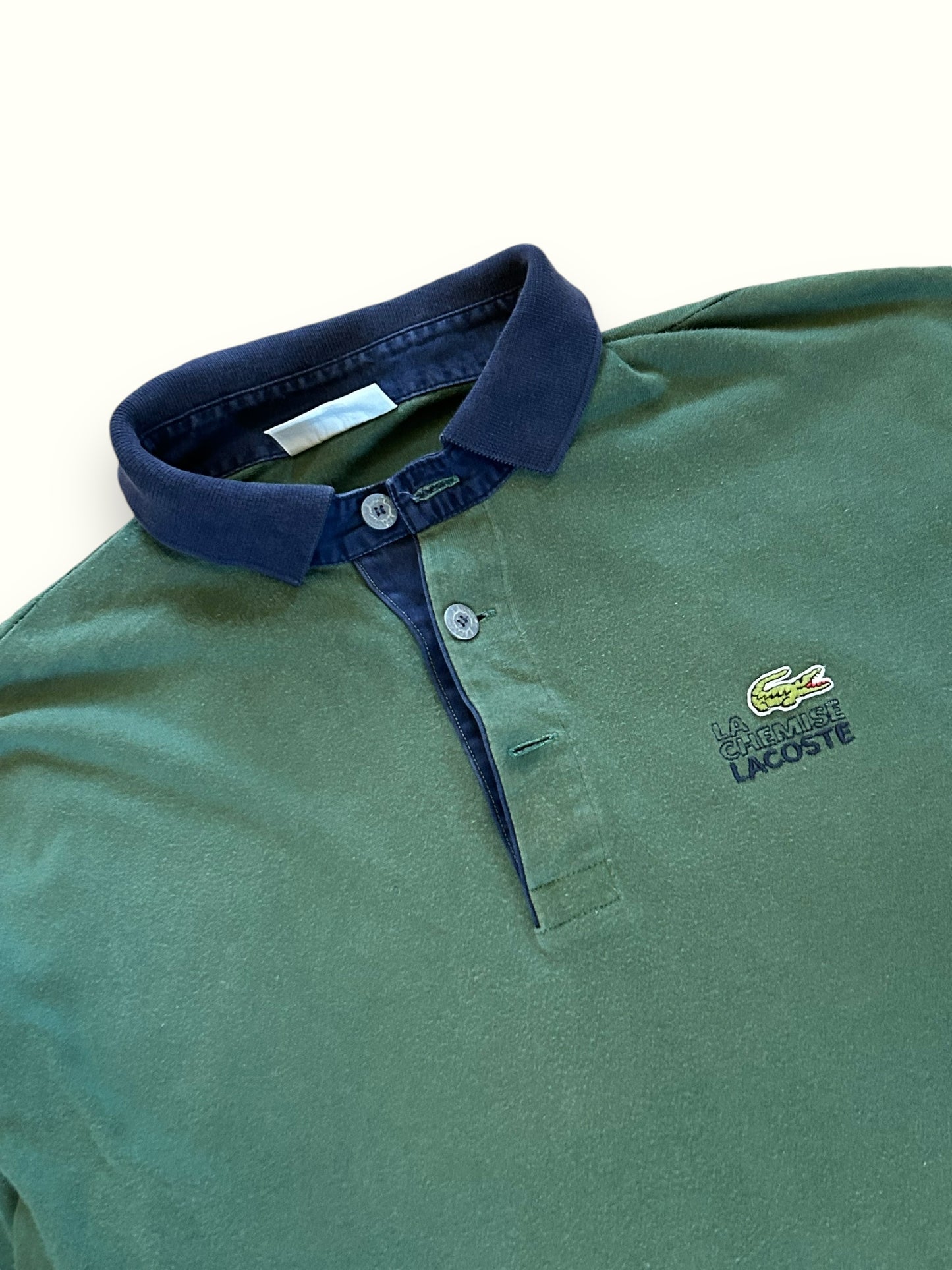 Vintage 80s Lacoste La chemise long sleeve polo shirt (M)