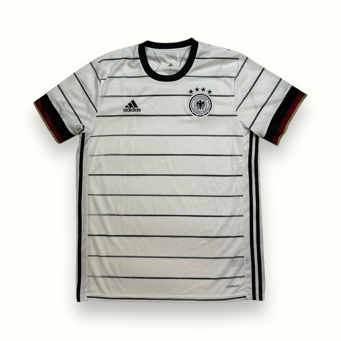 Germany 2020/21 Adidas striped home football shirt (L)