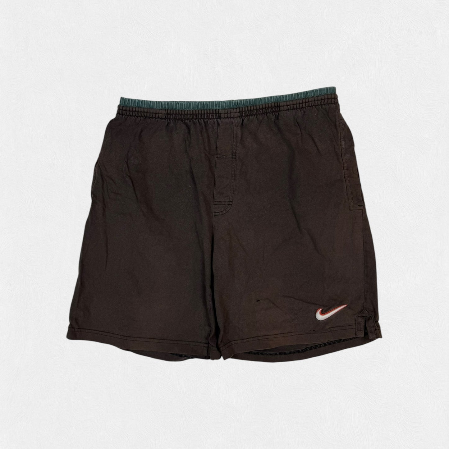 Vintage 90s Nike mini swoosh baggy sweat shorts (L)