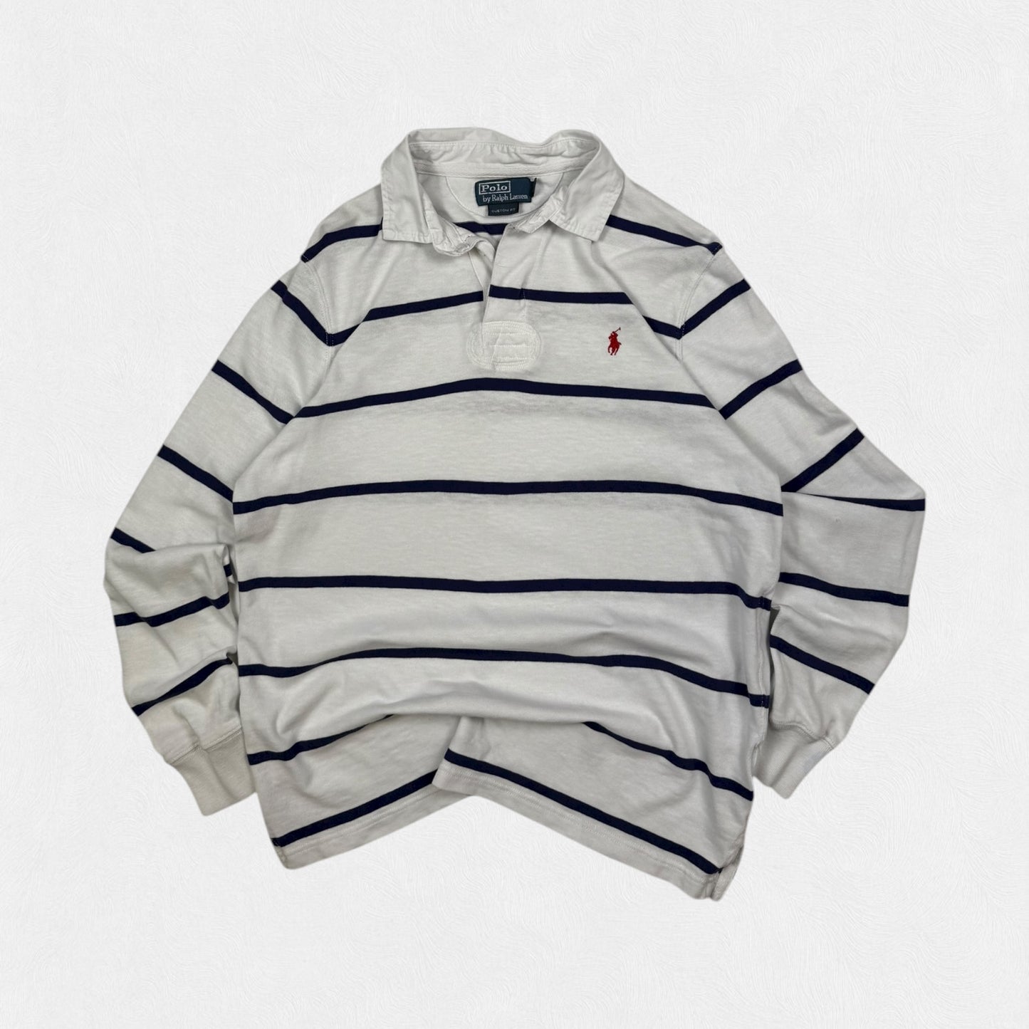 Vintage Polo Ralph Lauren striped rugby polo shirt (L)