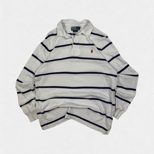 Vintage Polo Ralph Lauren striped rugby polo shirt (L)